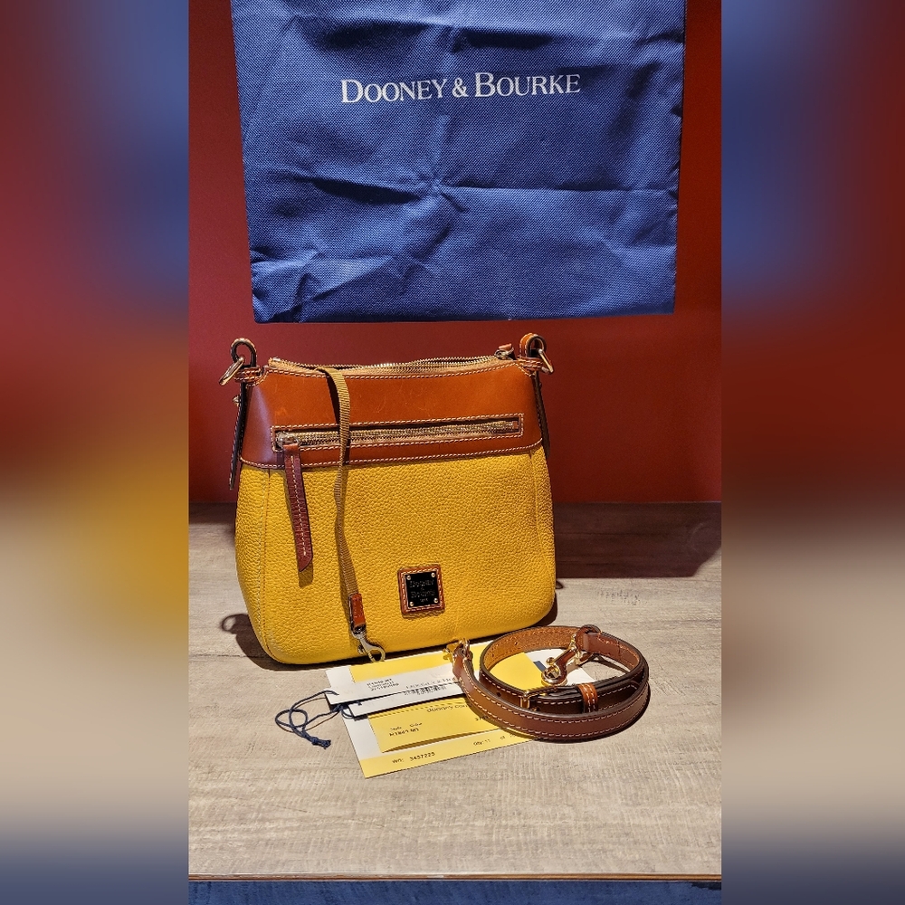 Dooney & Bourke Yellow and Brown Crossbody Bag